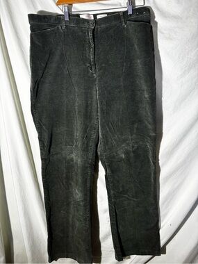 Womans Dark Green Corduroy Pants
